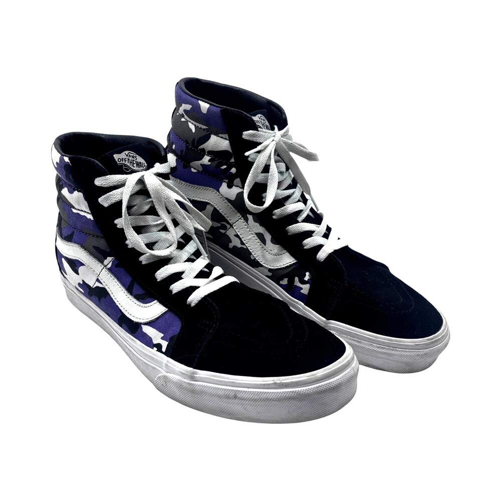 Vans Sk8-Hi Men's 8.5 Black Suede Purple Camouflage Sneakers